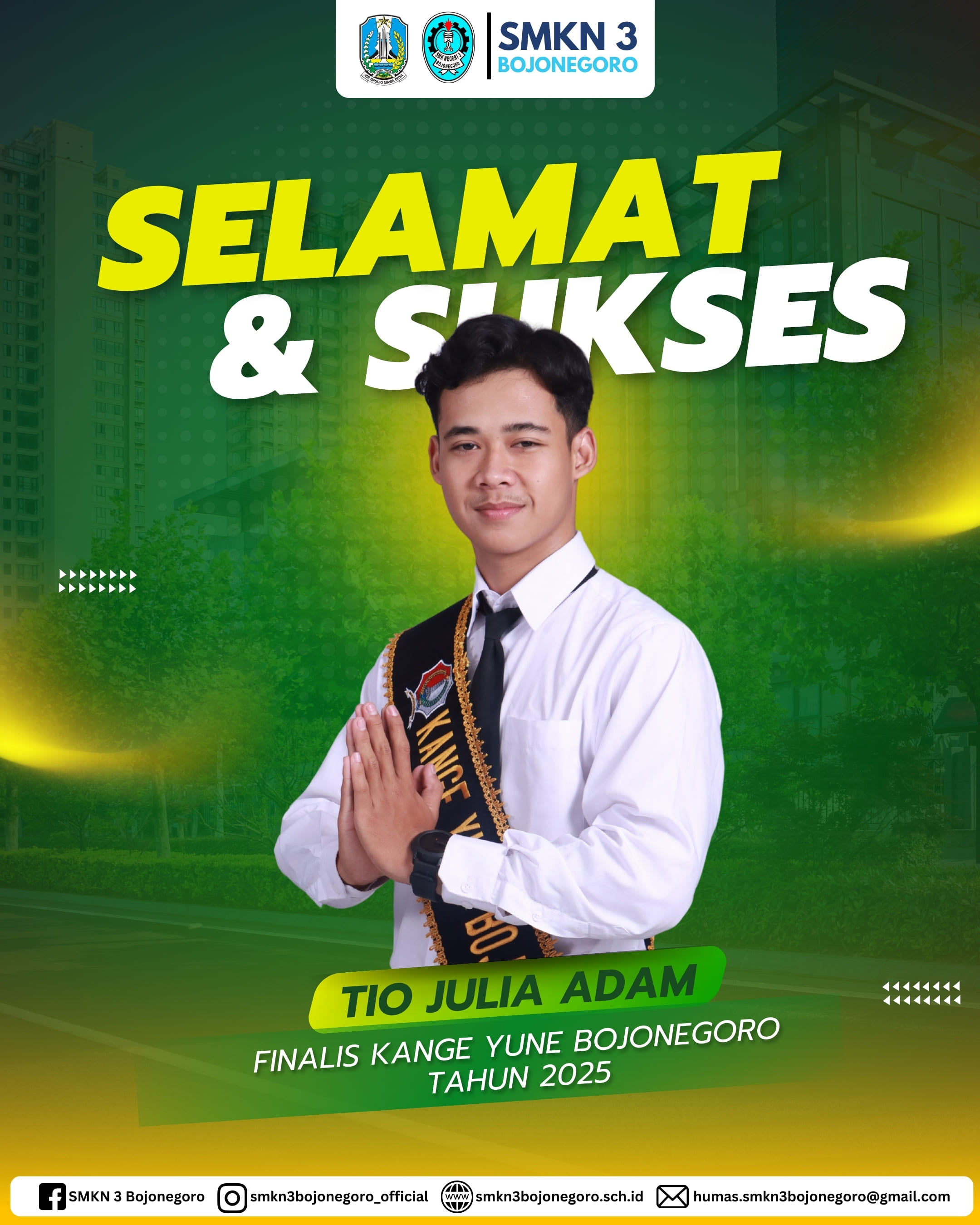 Tio Julia Adam Lolos 15 Besar Kange Bojonegoro 2025–2027, Harumkan Nama SMKN 3 Bojonegoro